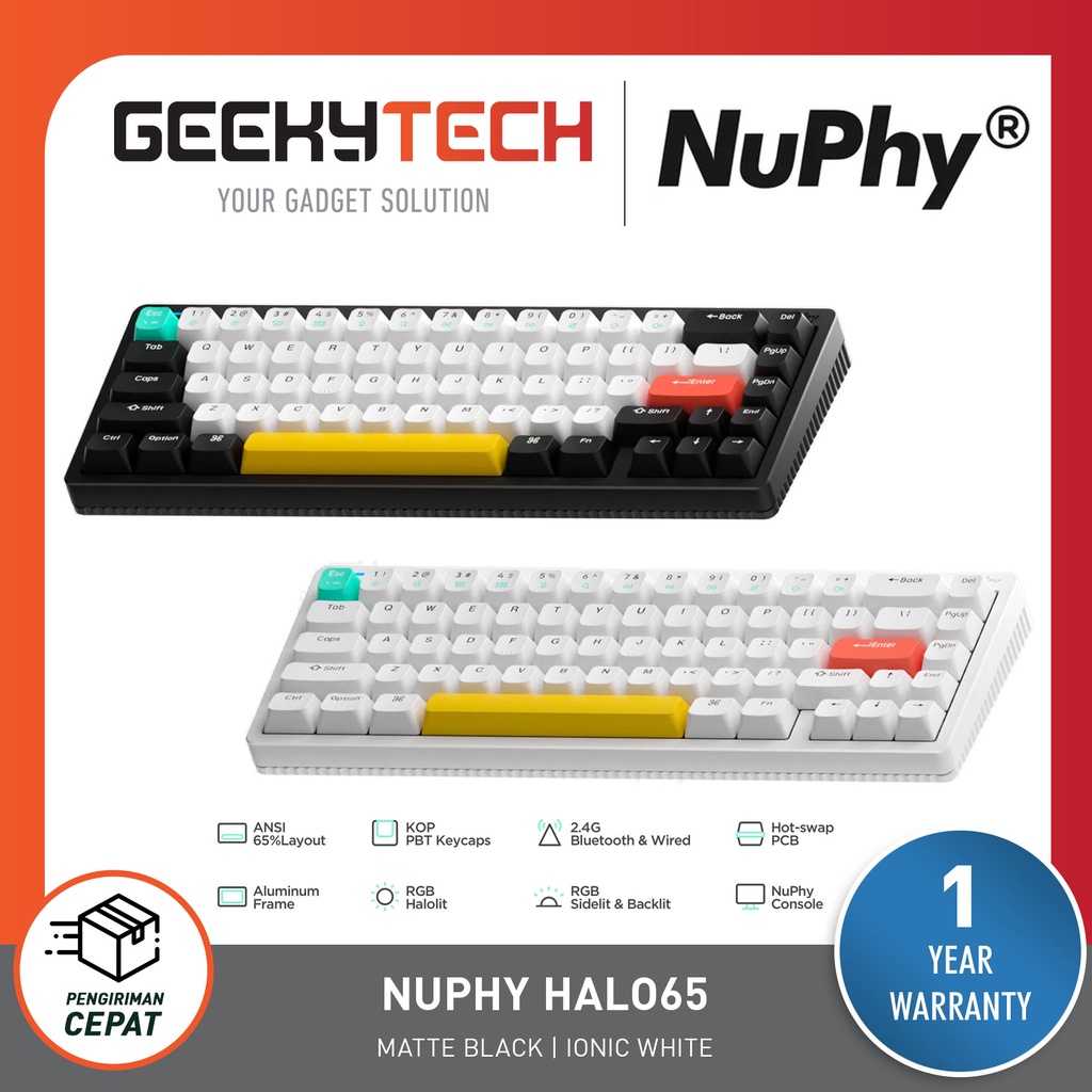 Foto Nuphy Nuphy Halo 65 / Nuphy Halo65 Wireless Mechanical Keyboard | Shopee