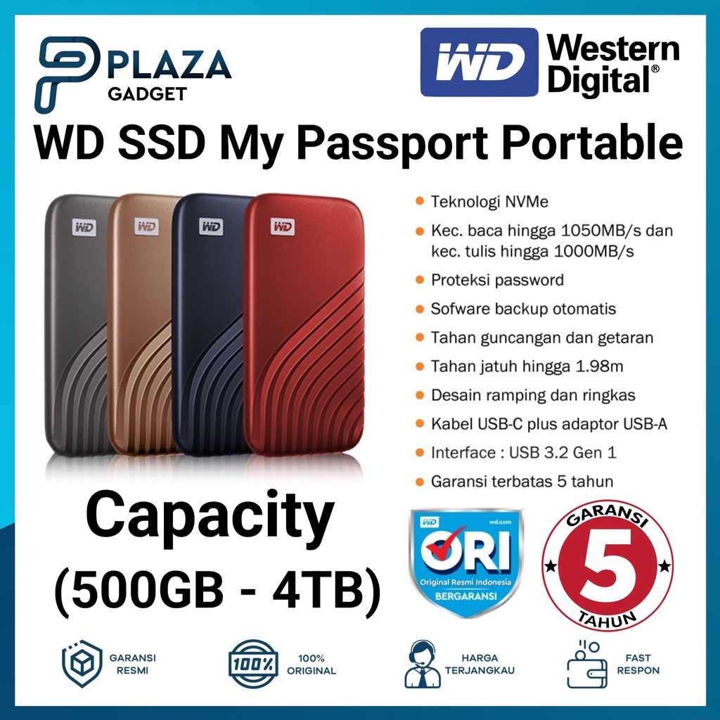 Foto Western Digital WD My Passport SSD 1TB - Shopee