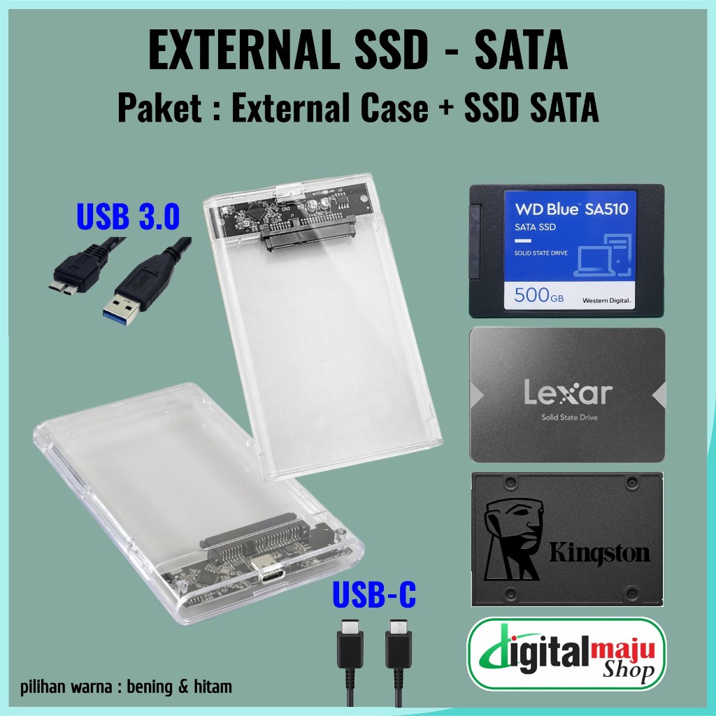 Foto Tanpa Merek SSD External / Portabel SATA SSD - USB 3.0 & USB Type C