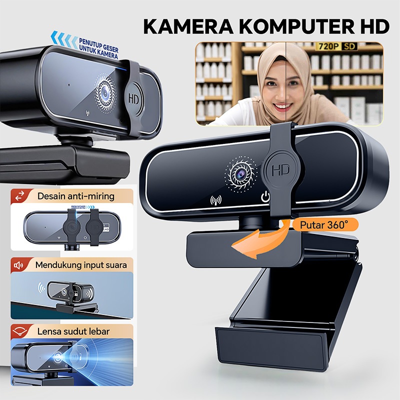 Foto Tanpa Merek 2K Full HD Webcam Laptop Webcam PC